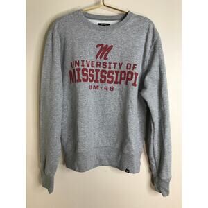 '47 Brand University of Mississippi Grey Crew Neck Fleece Sweatshirt M
